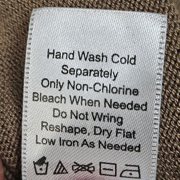 Coldwater Creek Cardigan Sweater Button Up Silk/Cotton Blend 3/4 Sleeve Lt Brown - Picture 6 of 6